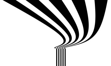 Soyut vektör arkaplan perspektifi, doğrusal perspektif resim işleme sanatı ile perspektifte 3B siyah ve beyaz çizgiler.