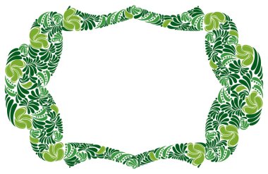 Dekoratif boş stil klasik sınır vektör vintage tasarımı, yapraklardan yapılmış çiçek çerçevesi, lüks güzel arka plan, davetiye veya metin için yeri olan tebrik kartı.