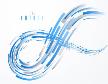 3D satır vektörü bilimsel veya teknik arkaplan, geleceğin teknolojisi ve bilim teması, dinamik hareket elemanları tasarımı, reklamlar için şablon veya kapak.