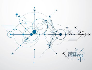 Gelecekçi soyut vektör teknolojisi arka planı. Makine mühendisliği duvar kağıdı.