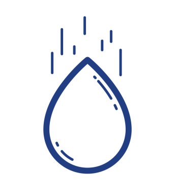 Tatlı su damlası veya yağmur damlası vektör doğrusal simgesi beyaz arkaplanda izole.