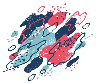 El çizimi sanat soyut şekiller vektör bileşimi, yaratıcı reklamcılık için şablon veya soyut illüstrasyon, sanatsal grafik tasarım ögesi.