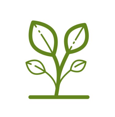 Küçük büyüyen bitkisel bitki vektörü doğrusal simgesi beyaz arkaplanda izole.