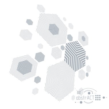 Mekanik şema, daire ve altıgenli vektör mühendisliği çizimi. Teknik plan web tasarımında ve duvar kağıdı veya arkaplan olarak kullanılabilir. 