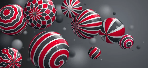 现实的光滑球体矢量图解 带有图案和深度的漂亮球体的抽象背景 三维球体设计概念艺术 — 图库矢量图片
