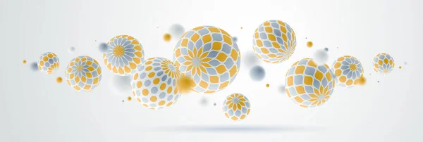Realistisch Versierde Bollen Vector Illustratie Abstracte Achtergrond Met Mooie Ballen — Stockvector