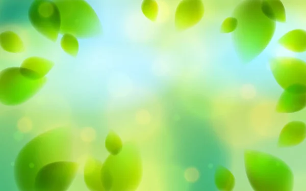 新緑とぼやけた夏の自然を背景に テキストのためのコピースペースを持つ現実的な明るいベクトルイラスト — ストックベクタ