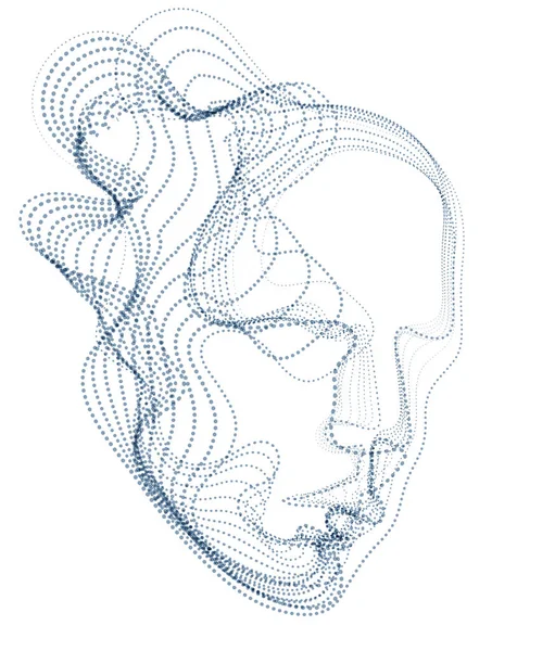 Digital Själ Maskin Artificiell Intelligens Programvara Visualisering Mänskligt Huvud Består — Stock vektor
