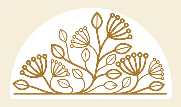 白の背景 ブティックやホテルのロゴ 葉や枝の線形バッジに隔離された豪華な古典的なスタイルのエレガントなベクトルの花の紋章 — ストックベクタ