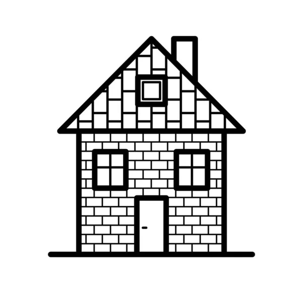 Small House Vector Flat Icon Isolated White — Stock Vector