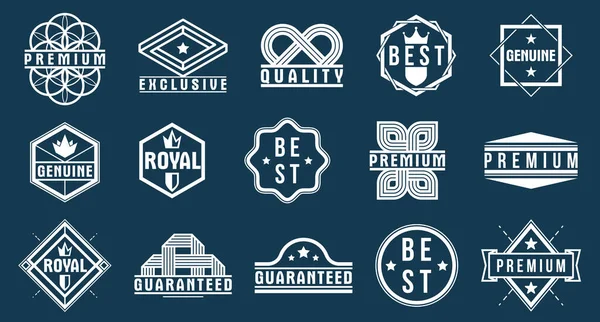 Premium Beste Kwaliteit Vectoremblemen Set Zwart Wit Badges Logo Collectie — Stockvector