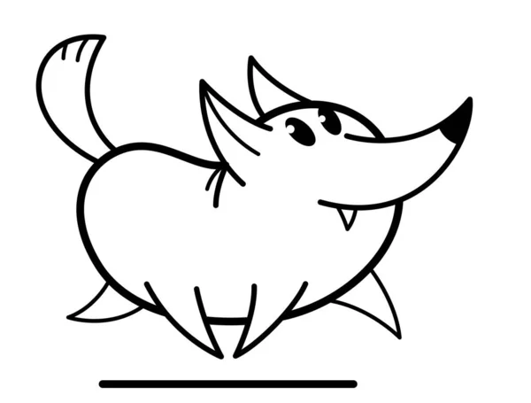 Vtipný Kreslený Liška Běží Statečný Pozitivní Plochý Vektor Ilustrace Izolované — Stockový vektor