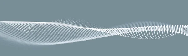 Абстрактний Хвильовий Потік Хвильових Точкових Частинок Векторний Абстрактний Фон Технологія — стоковий вектор