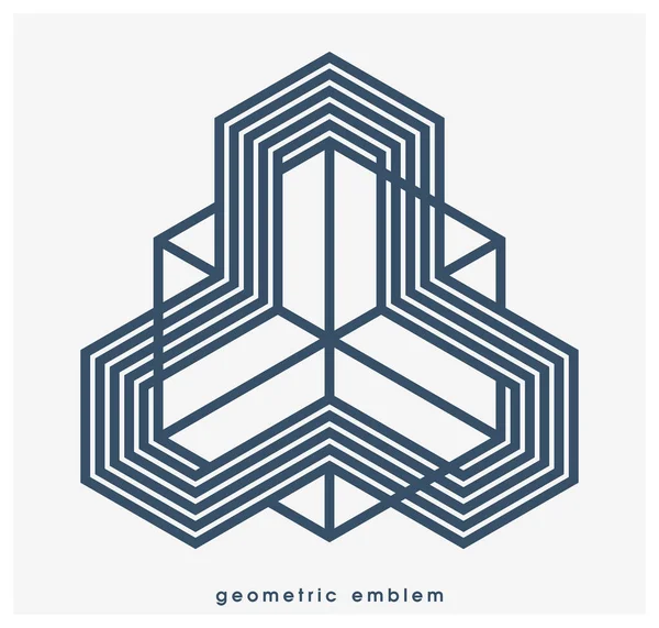 Geometrische Vector Lijn Kunst Logo Geïsoleerd Witte Abstracte Lineaire Hedendaagse — Stockvector