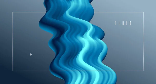 デザインのための寸法勾配形状要素 抽象的なカラフルな流体ベクトル背景 流れる3D波 色動的モーションレイアウト — ストックベクタ