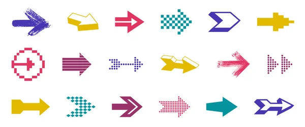 Стрелка Большой Набор Различных Стилей Концепций Курсоры Создания Логотипа Одноцветные — стоковый вектор