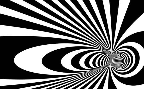 Abstrakte Art Schwarz Weiß Linien Hyperperspektivischen Vektor Abstrakten Hintergrund Künstlerische — Stockvektor