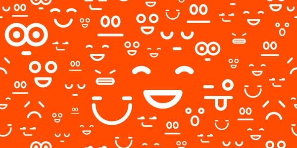 Emoji Smileys Αδιάλειπτη Διάνυσμα Φόντο Ατελείωτες Μοτίβο Συναισθήματα Εικονίδια Απλοϊκή — Διανυσματικό Αρχείο