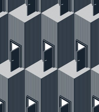 Kapısız vektör arkaplanı, sürreal 3D boyutsal iç temasıName.