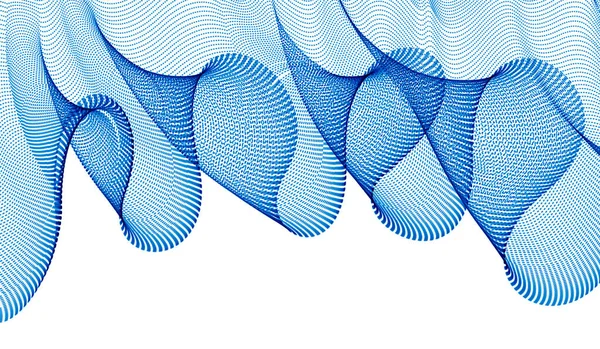 Vågen Flytande Partiklar Modern Avkopplande Illustration Transparent Tyll Textil Vinden — Stock vektor