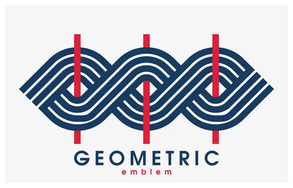 Logotipo Arte Linha Vetorial Geométrico Isolado Branco Símbolo Estilo Contemporâneo — Vetor de Stock