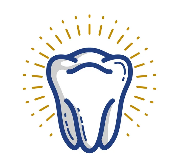 Icono Lineal Vector Dental Saludable Aislado Sobre Fondo Blanco — Vector de stock