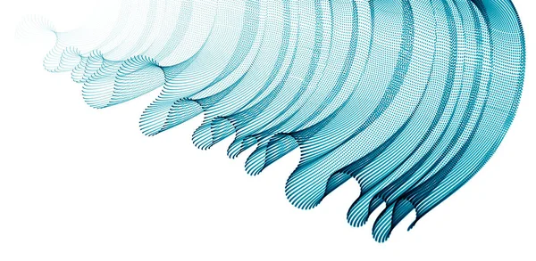 Fließende Energiepartikel Welle Aus Gemischten Punkten Transparentes Tüll Textil Auf — Stockvektor