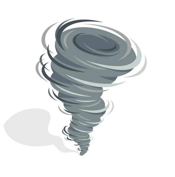 Tornado Vector Illustrazione Isolata Bianco Concetto Disastro Naturale — Vettoriale Stock
