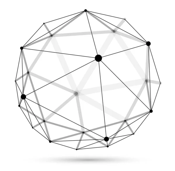 Размерные Решетчатые Сферические Векторные Абстракции Трехмерный Многоугольный Дизайн Абстрактной Формы — стоковый вектор