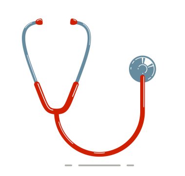 Stetoskop vektör basit simgesi beyaz arkaplan üzerinde izole.