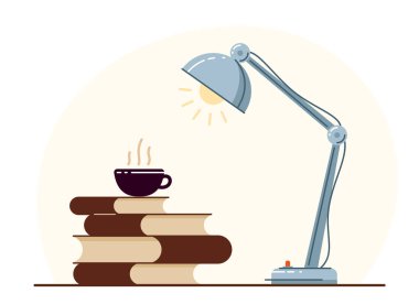 Kütüphane temalı öz eğitim vektörü konsepti düz illüstrasyon entellektüel işçi analitikleri, eğitim teması eğitimi, üniversite veya üniversite öğrencileri için boş sandalye üzerinde izole.