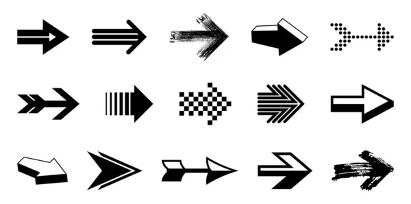箭头矢量大的一组不同的形状风格和概念 图标或标志创建的光标 网页或印刷品的图形设计元素 — 图库矢量图片