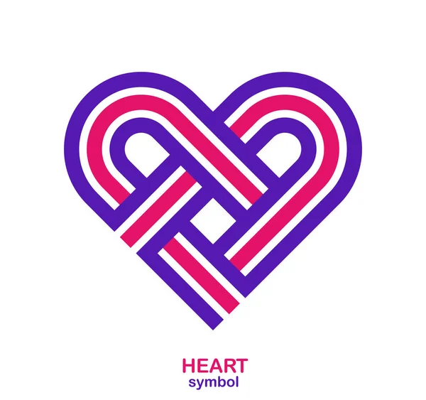 Heart Symbol Modern Geometric Style Vector Logo Isolated White Background — Stock Vector