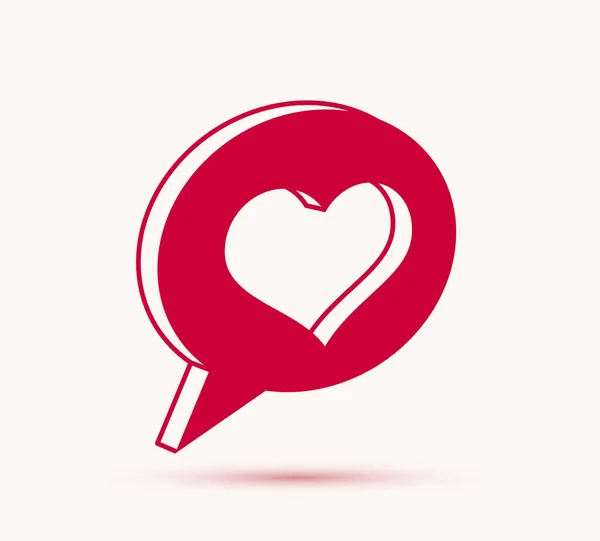 Corazón Voz Burbuja Vector Logotipo Icono Mensaje Amor Concepto Chat — Archivo Imágenes Vectoriales