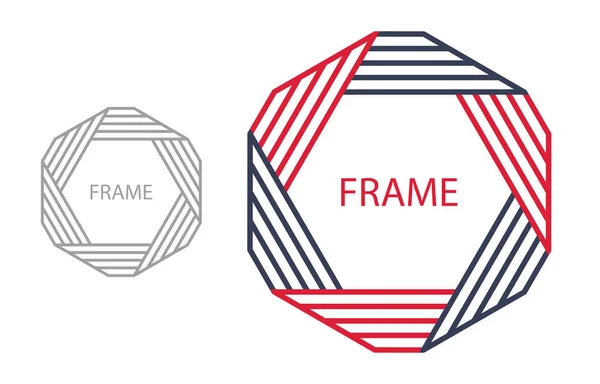Soyut Geometrik Vektör Logosu Beyaz Doğrusal Grafik Tasarım Modern Tarz — Stok Vektör