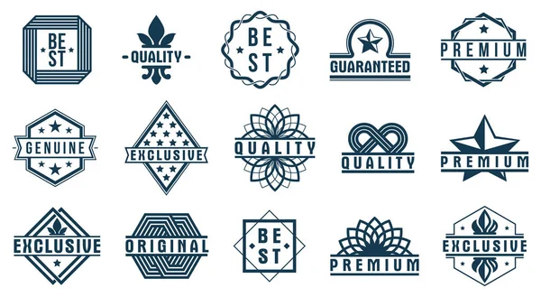 Badges Logo Collectie Voor Verschillende Producten Zakelijke Zwart Wit Premium — Stockvector