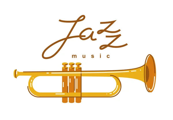 Symbole Musique Jazz Logo Vectoriel Illustration Style Plat Isolé Logotype — Image vectorielle