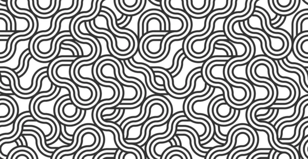 Подкладка Бесшовный Векторный Рисунок Закрученными Линиями Геометрический Абстрактный Фон Полосатая — стоковый вектор