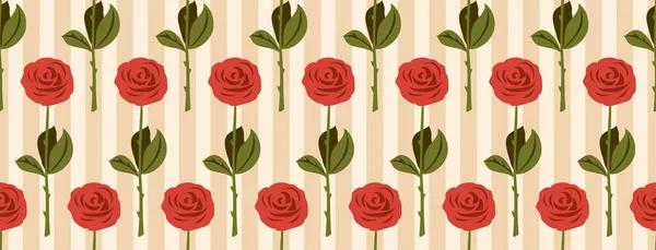 Rosen Romantische Nahtlose Muster Vektor Blumige Endlose Hintergrundbild Für Valentinstag — Stockvektor