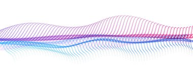 Hareket halindeki uçan parçacıkların güzel vektör soyut arkaplanı, dalgalı çizgiler büyük veri teknolojisi ve bilim teması, 3 boyutlu karışık noktalar hareket ışığı ve kolay.
