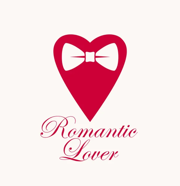 Heart Bowtie Romantic Lover Gentleman Hipster Vector Logo Icon — Stock Vector