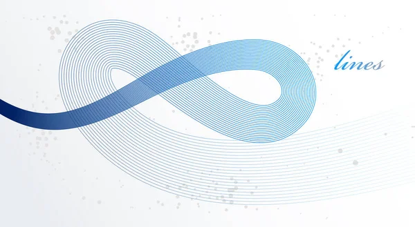 Elégant Fond Abstrait Vectoriel Lignes Bleues Dimensions Bandes Courbe Dynamique — Image vectorielle