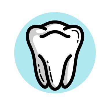 Sağlıklı diş vektörü doğrusal simgesi beyaz arkaplanda izole edildi.