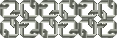 Örtülü geometrik dikişsiz model vektör tasarımı, modaya uygun retro tarzı minimal ızgara döşemesi, tek renkli ağ doğrusal sanat.