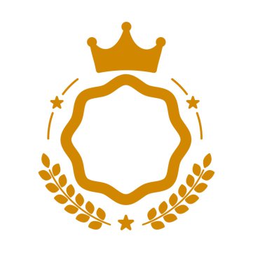 Boş vektör klasik stil rozeti izole, hakiki garanti etiketi, geometrik basit amblem veya logo, tasarım projesi veya ürün etiketi için yuvarlak şekilli simge.