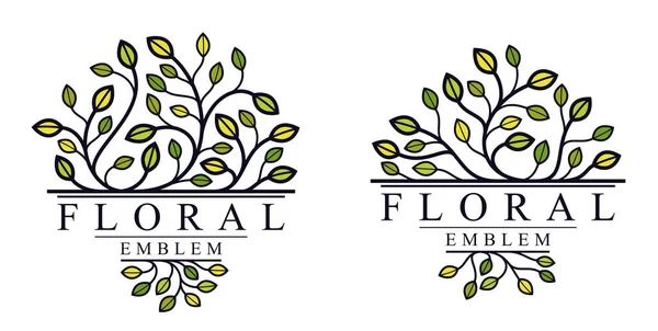 Estilo Clásico Lujo Elegante Emblema Floral Vector Aislado Sobre Fondo — Archivo Imágenes Vectoriales