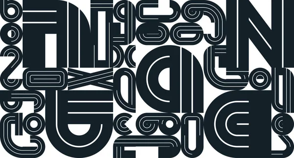 Bezszwowy Wzór Elementami Geometrycznymi Wektor Modny Design Czarno Białe Typografia — Wektor stockowy