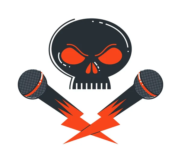 Hard Rock Heavy Metal Embléma Vagy Logó Vektor Lapos Stílusú — Stock Vector