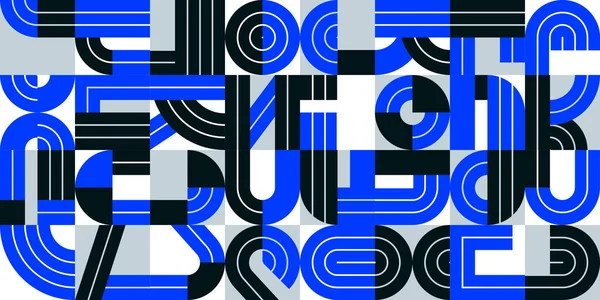 Абстрактний Безшовний Фон Векторний Геометричний Візерунок Плитки Модному Синьому Стилі — стоковий вектор