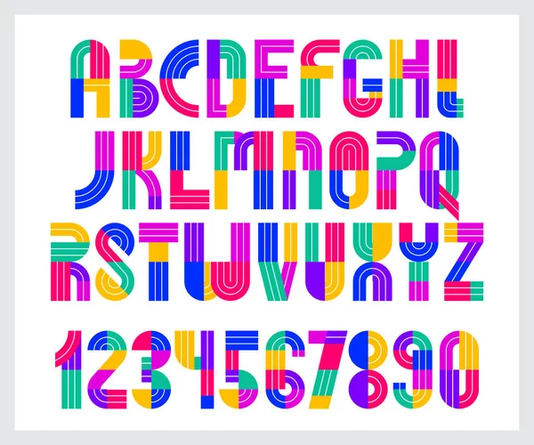 Alfabeto Vectorial Geométrico Colorido Fuente Los Niños Juego Del Niño — Archivo Imágenes Vectoriales